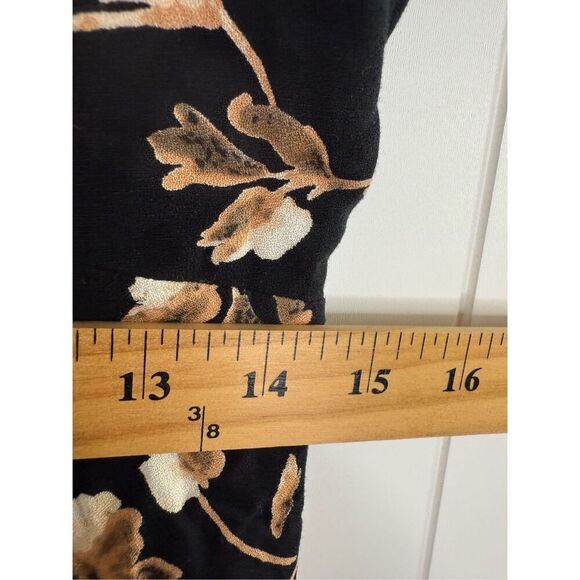 Saltwater Luxe Sustainable Eco Tank Tie Neck Dress in‎ Black Brown Floral - Picture 9 of 12